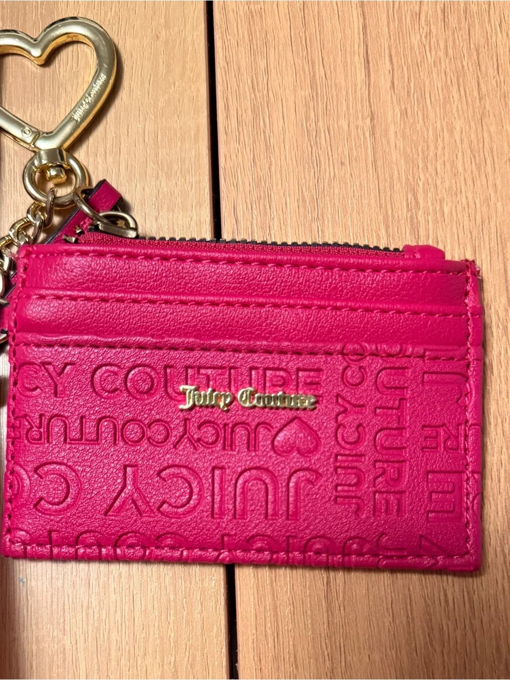 Juicy Couture Gothic Monogram Debossed 2-Piece Wallet & Keychain Card Case Set
